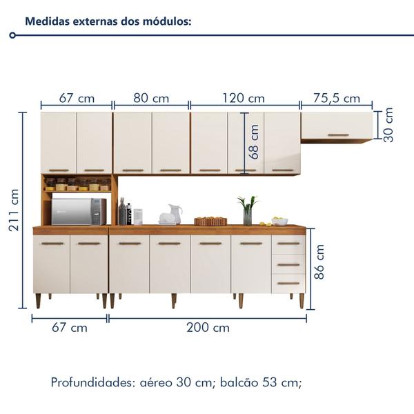 Imagem de Cozinha Completa 14 Portas 3 Gavetas Atenas