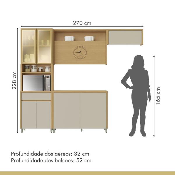 Imagem de Cozinha Completa 4 Peças 8 Portas 1 Gavetas Condessa 270cm 100% Mdf