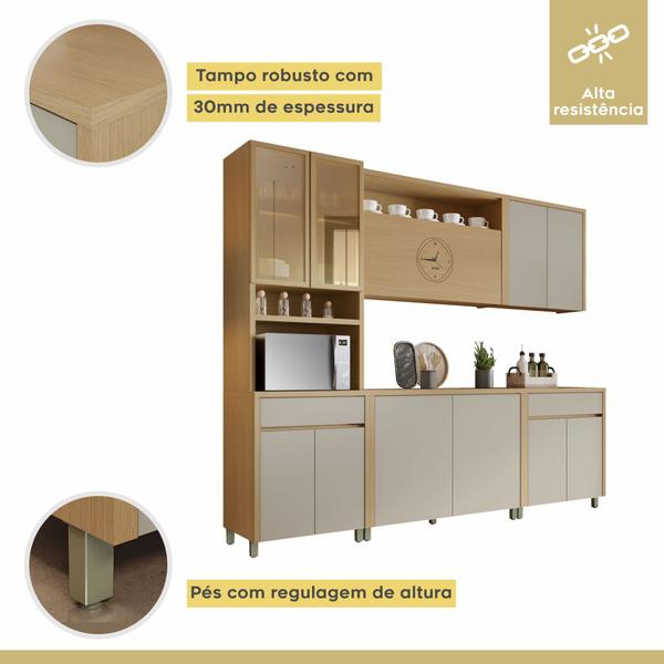 Imagem de Cozinha Completa 5 Peças 11 Portas 2 Gavetas Condessa 270cm 100% Mdf