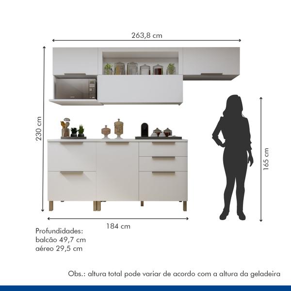 Imagem de Cozinha Completa 5 Peças 5 Portas 4 Gavetas Texas