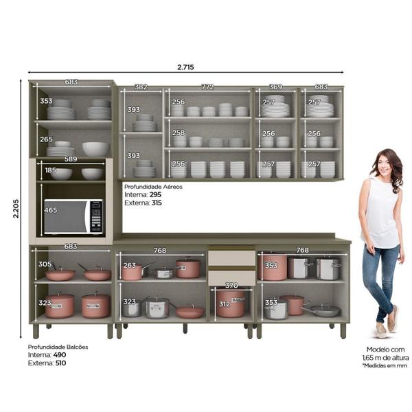 Imagem de Cozinha Completa 5 Peças para 1 Forno 14 Portas Aurora Espresso Móveis