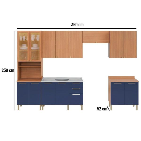 Imagem de Cozinha Completa 6 Peças com Paneleiro de Vidro Sálvia
