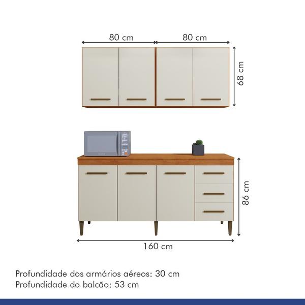 Imagem de Cozinha Completa 7 Portas 3 Gavetas Atenas Kaiki Moveis