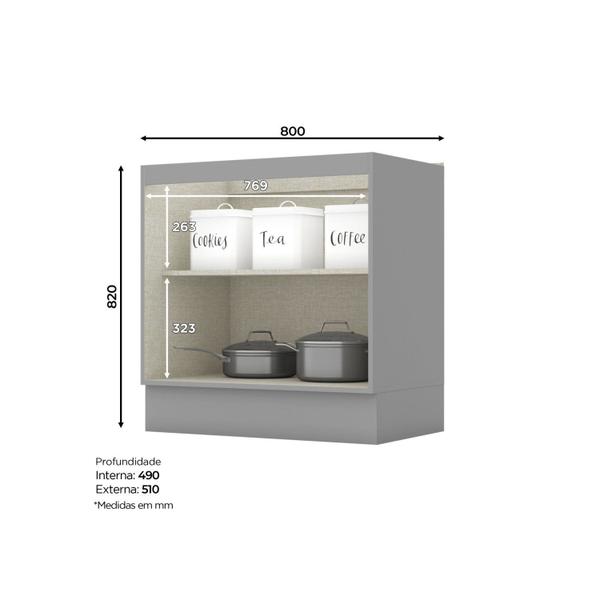 Imagem de Cozinha Completa 8 Portas 5 Gavetas Emily