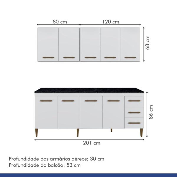 Imagem de Cozinha Completa 9 Portas 3 Gavetas Atenas - Kaiki Móveis