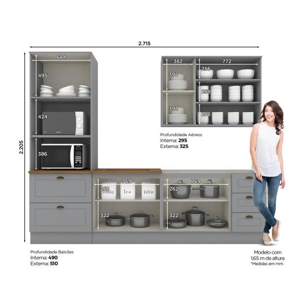 Imagem de Cozinha Completa 9 Portas 5 Gavetas Emily