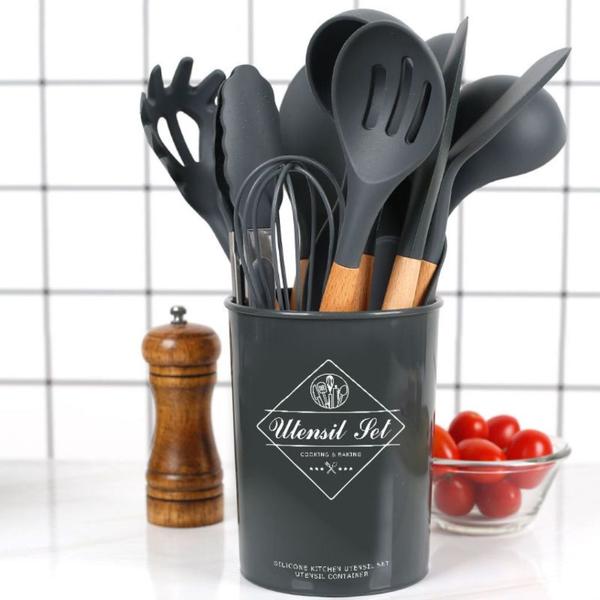 Imagem de Cozinha Completa Com Esse Kit 12pç Para Panela Anti Aderente PRETO