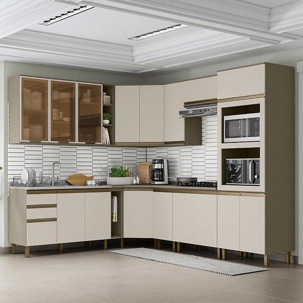 Cozinha Completa de Canto 11 Peças Connect Torre Quente e Aéreo Vidro - Móveis Henn Imagem de Cozinha Completa de Canto 11 Peças Connect Torre Quente e Aéreo Vidro - Móveis Henn