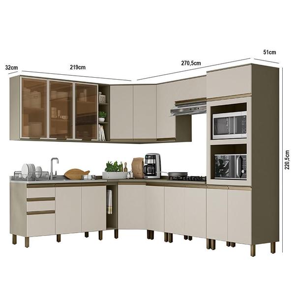 Cozinha Completa de Canto 11 Peças Connect Torre Quente e Aéreo Vidro - Móveis Henn Imagem de Cozinha Completa de Canto 11 Peças Connect Torre Quente e Aéreo Vidro - Móveis Henn