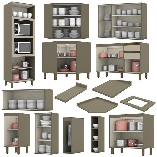 Cozinha Completa de Canto 11 Peças Connect Torre Quente e Aéreo Vidro - Móveis Henn Imagem de Cozinha Completa de Canto 11 Peças Connect Torre Quente e Aéreo Vidro - Móveis Henn