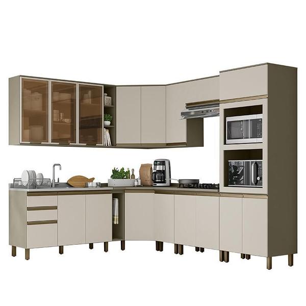 Cozinha Completa de Canto 11 Peças Connect Torre Quente e Aéreo Vidro - Móveis Henn Imagem de Cozinha Completa de Canto 11 Peças Connect Torre Quente e Aéreo Vidro - Móveis Henn