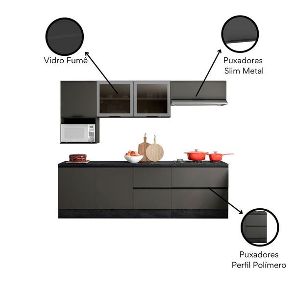 Imagem de Cozinha Completa Etna 7 peças Balcão Cooktop Poliman Móveis