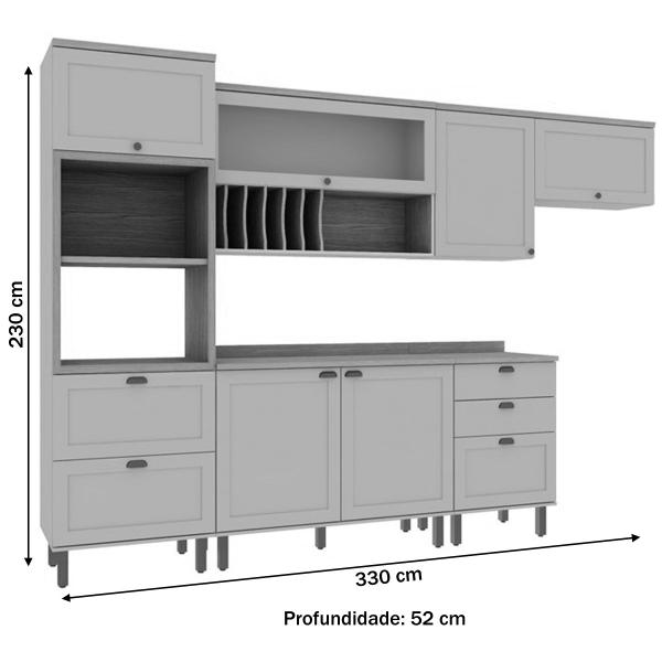 Imagem de Cozinha Completa Filadélfia 7 Portas 4 Gavetas Menta - Panorama Móveis