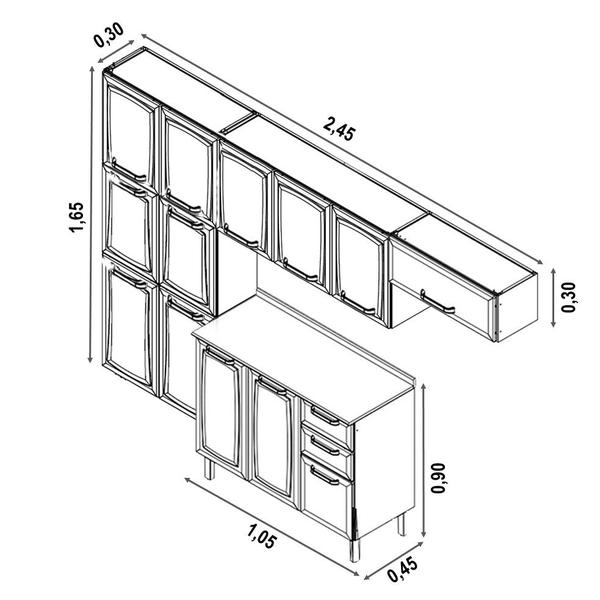 Imagem de Cozinha Completa Itatiaia Luce 4 Pecas em Aço Branco