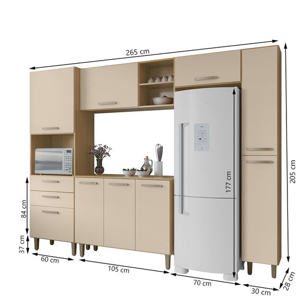 Imagem de Cozinha Completa Luna 5 Peças I01 Carvalho Off White Clique Chique