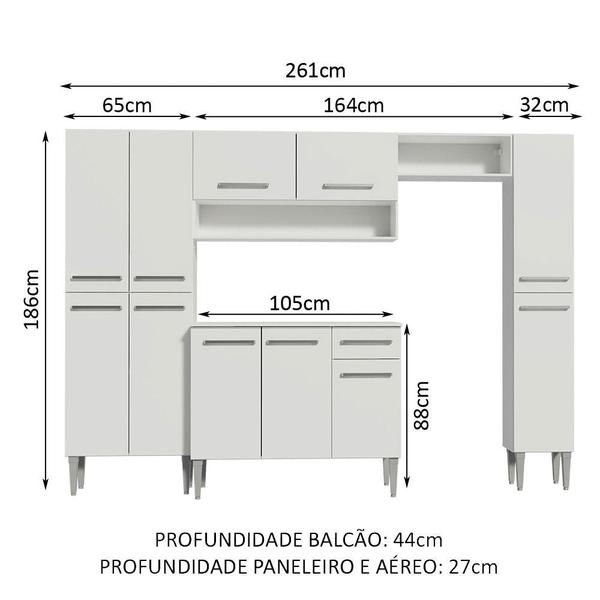Imagem de Cozinha Completa Madesa Emilly Hit com Armário e Balcão - Branco