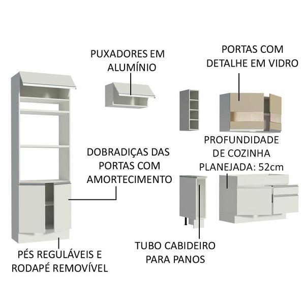 Imagem de Cozinha Completa Madesa Jade com Armário e Balcão (Sem Tampo e Pia)