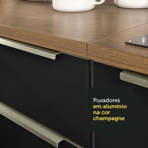 Imagem de Cozinha Completa Madesa Lux 270001 com Armário e Balcão - Rustic/Preto