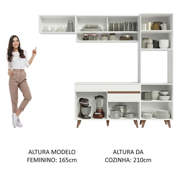 Imagem de Cozinha Completa Madesa Reims 250004 com Armário e Balcão - Branco