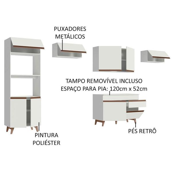 Imagem de Cozinha Completa Madesa Reims 330001 com Armário e Balcão - Branco