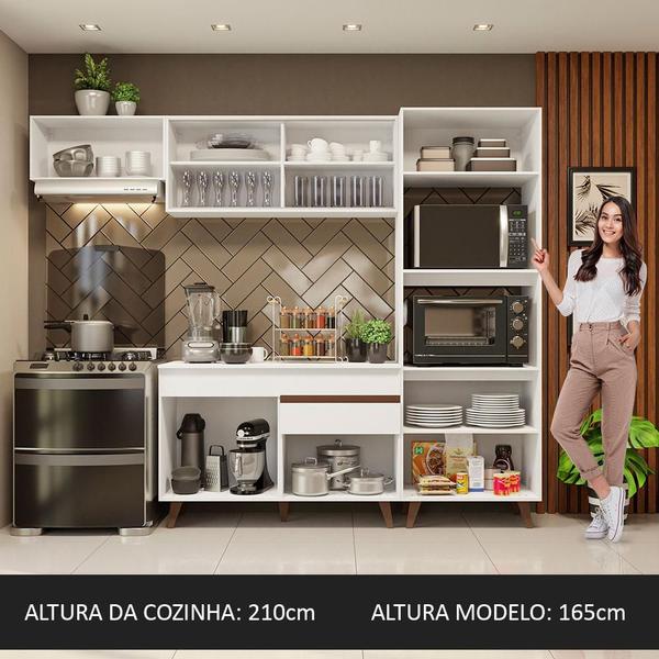 Imagem de Cozinha Completa Madesa Reims XA260001 com Armário e Balcão - Branco