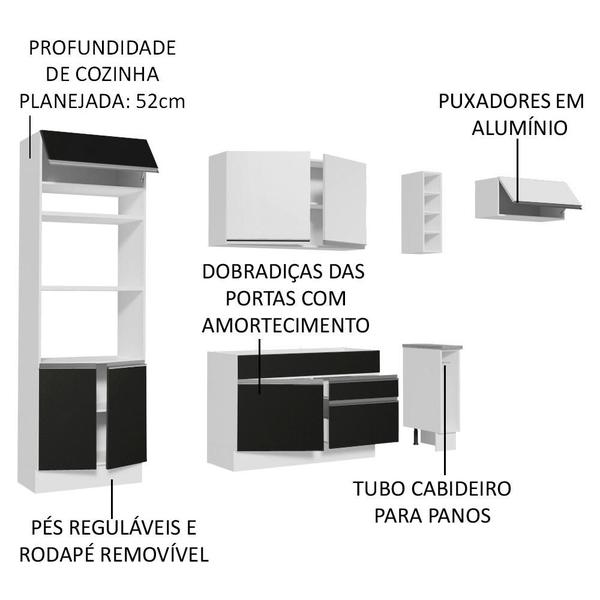 Imagem de Cozinha Completa Madesa Safira com Armário e Balcão (Sem Tampo e Pia)