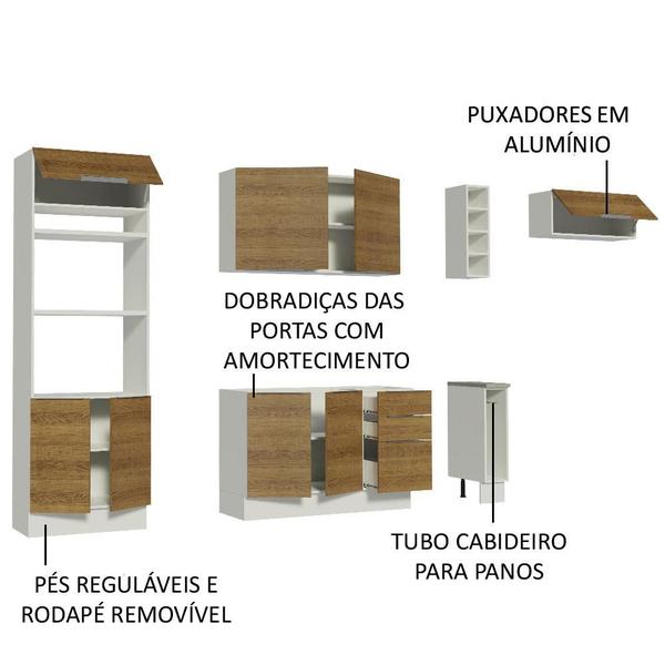 Imagem de Cozinha Completa Madesa Stella 290002 com Armário e Balcão