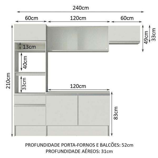 Imagem de Cozinha Completa Madesa Topazio com Um Balcão, Armário e Tampo