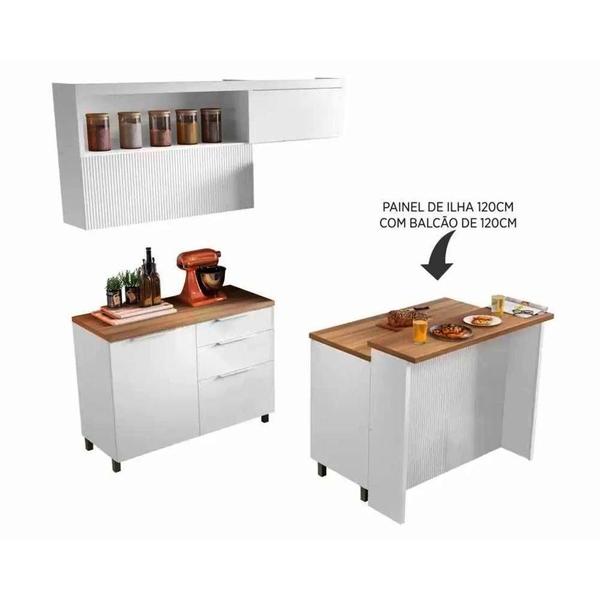 Cozinha Completa Marquesa Gourmet 5 Peças (2 Aéreos + 2 Balcões + 1 Bancada) C5P30 Nature/Verde - Nesher Imagem de Cozinha Completa Marquesa Gourmet 5 Peças (2 Aéreos + 2 Balcões + 1 Bancada) C5P30 Nature/Verde - Nesher