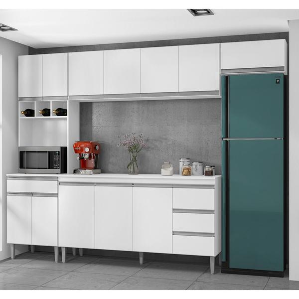 Imagem de Cozinha Completa Modulada 4 Peças Andréia 280 cm Branco 1862 AJL Móveis