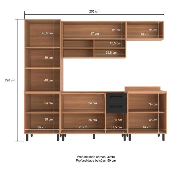 Imagem de Cozinha Completa Modulada 5 Peças com Gabinete para Pia Havana Multimóveis CR20317