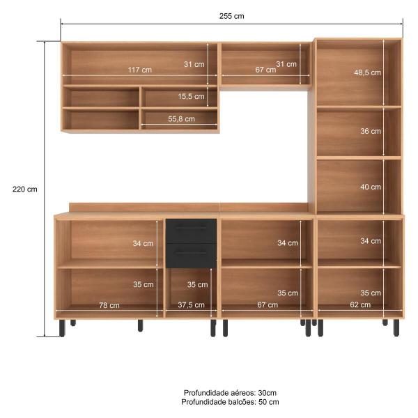 Imagem de Cozinha Completa Modulada 5 Peças com Torre Quente Havana Multimóveis CR20333