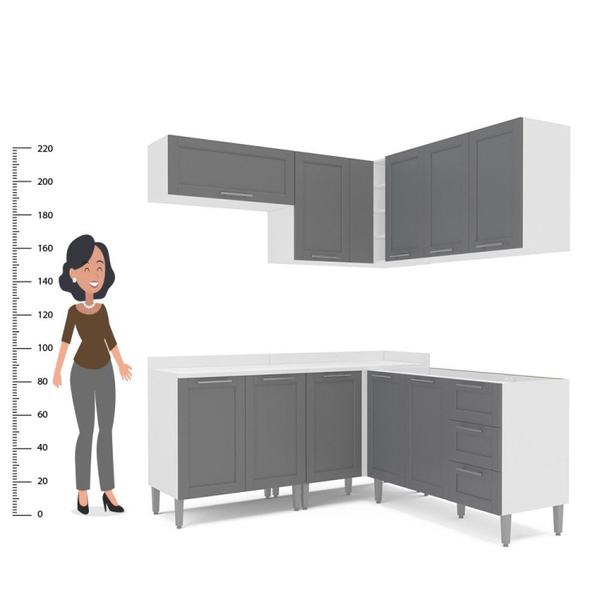 Imagem de Cozinha Completa Modulada 6 Peças 10 Portas 3 Gavetas Fettuccine