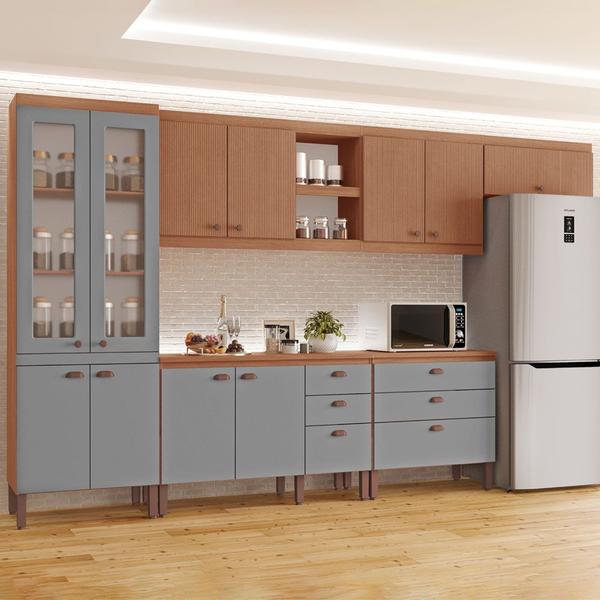 Cozinha Completa Modulada Ágata 100% MDF com 2 Balcões 11 Portas e 6 Gavetas Tuboarte Cozinha Completa Modulada Ágata 100% MDF com 2 Balcões 11 Portas e 6 Gavetas Tuboarte