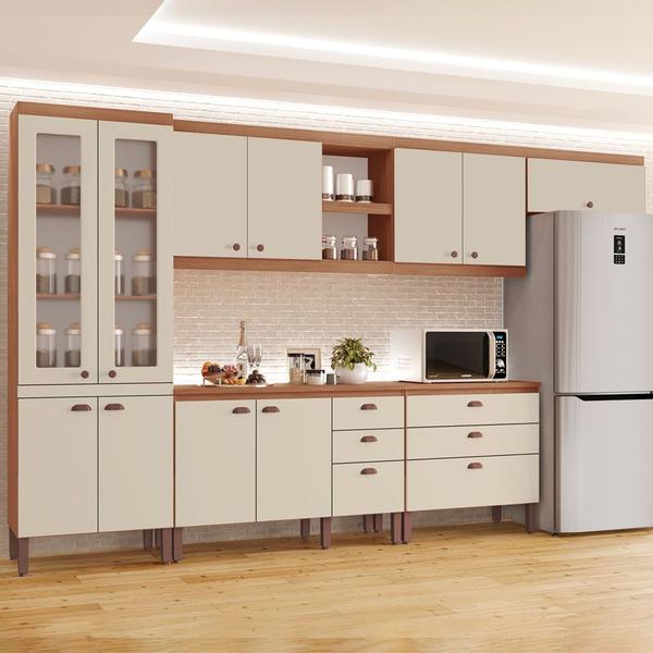 Cozinha Completa Modulada Ágata 100% MDF com 2 Balcões 11 Portas e 6 Gavetas Tuboarte Cozinha Completa Modulada Ágata 100% MDF com 2 Balcões 11 Portas e 6 Gavetas Tuboarte