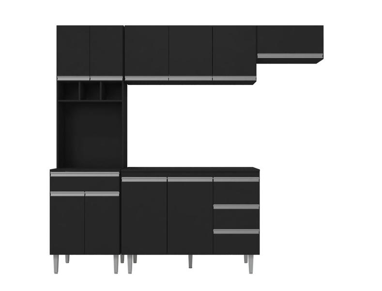 Imagem de Cozinha Completa Modulada Andreia 5 peças 240cm - Ajl Móveis