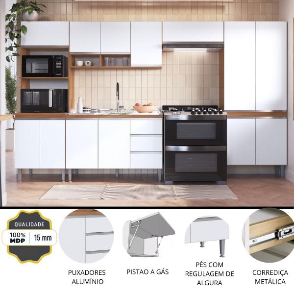 Imagem de Cozinha Completa Modulada  Athena 5 Peças 13 PT 3 GV Freijó Branco