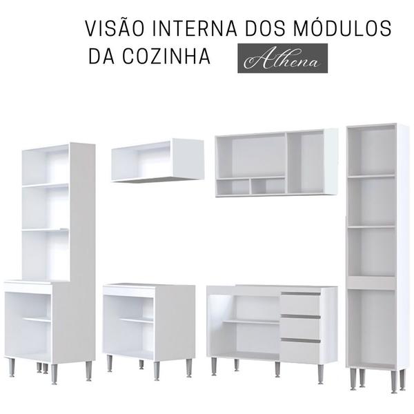 Imagem de Cozinha Completa Modulada  Athena 6 Peças 13 PT 3 GV Branco