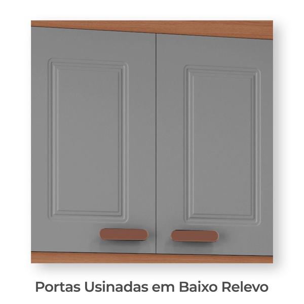 Imagem de Cozinha Completa Modulada Ester 100% MDF com 2 Balcões independentes 10 portas e 6 gavetas Tuboarte