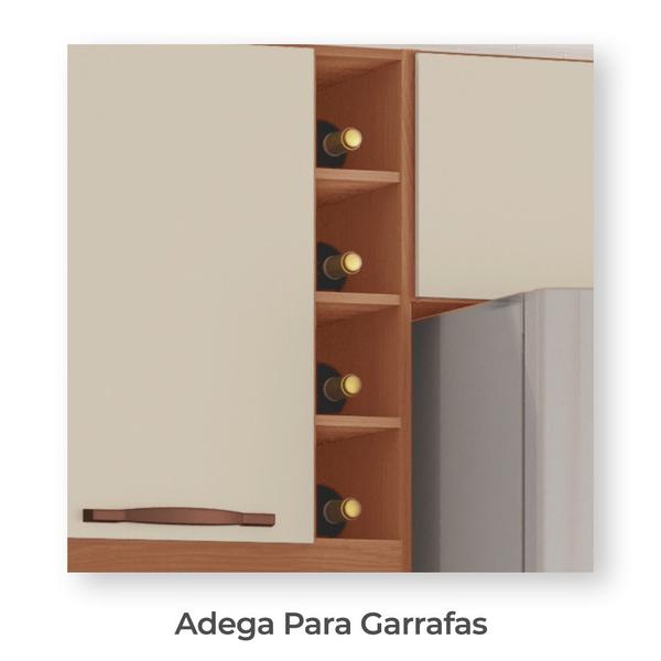 Imagem de Cozinha Completa Modulada Larissa 100% MDF com 1 Balcão 9 Portas 3 Gavetas e Adega Tuboarte