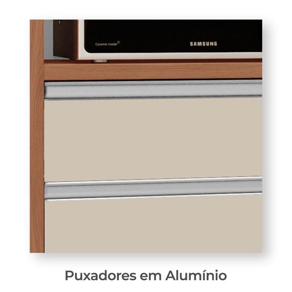 Imagem de Cozinha Completa Modulada Maitê 100% MDF com 1 Balcão 10 Portas e 4 Gavetas Vidro Reflecta Tuboarte