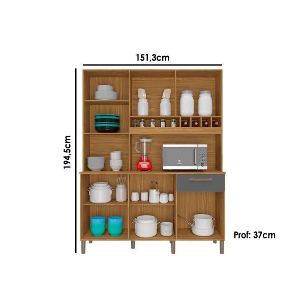 Imagem de Cozinha Completa Pinot 6 Portas e 1 Gaveta 73cm Amendoa/Branco - Ronipa