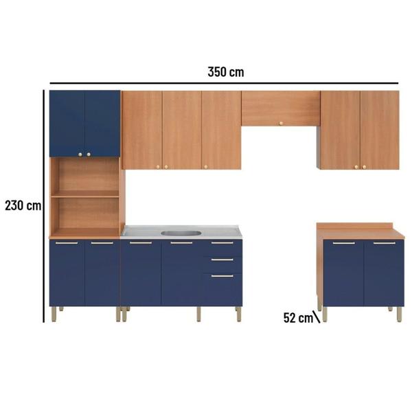 Imagem de Cozinha Completa  Sálvia 6 Peças Com Armário e Balcão de Pia