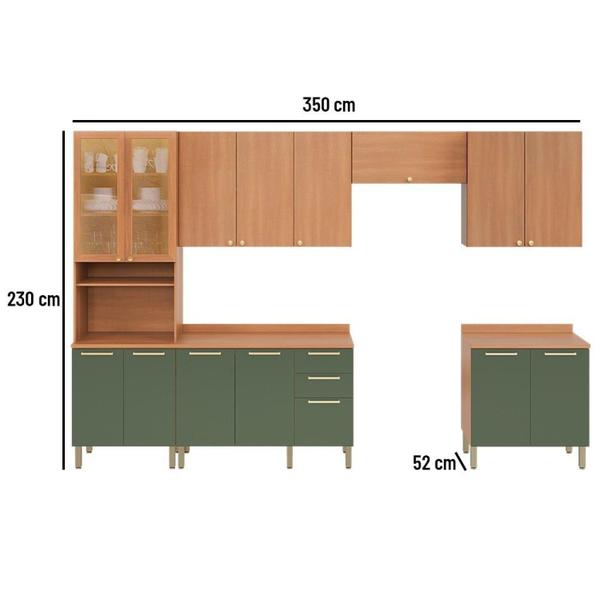 Imagem de Cozinha Completa Thela Sálvia 6 Peças Com Paneleiro e Balcão