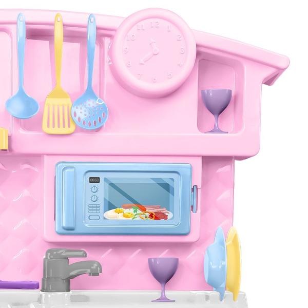 Imagem de Cozinha De Brinquedo Infantil Big Kitchen Rosa 5554 - Roma Brinquedos