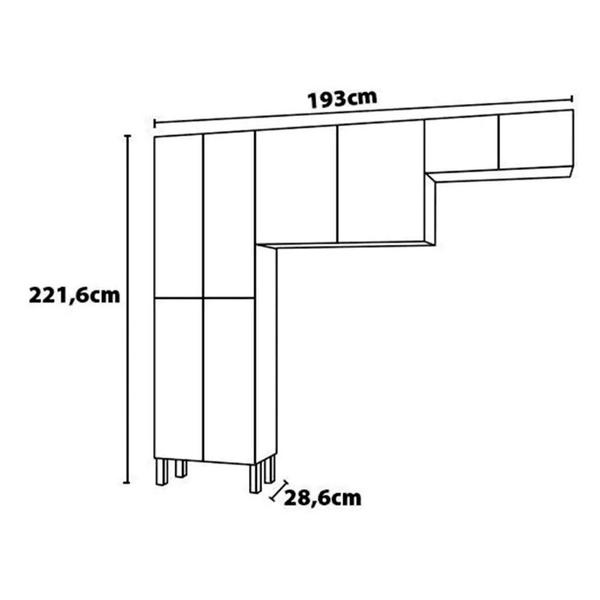 Imagem de Cozinha Em L Nala 8 Portas 8930 Kits Paraná