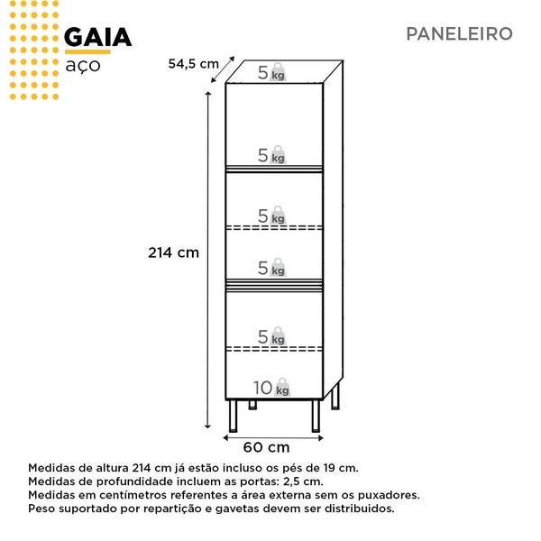 Imagem de Cozinha Gabinete Aéreo e Paneleiro Gaia 200 Cozimax Branco