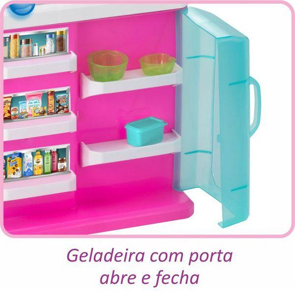 Imagem de Cozinha Gourmet de Brinquedo Infantil Rosa com Pia Sai Agua Magic TOYS