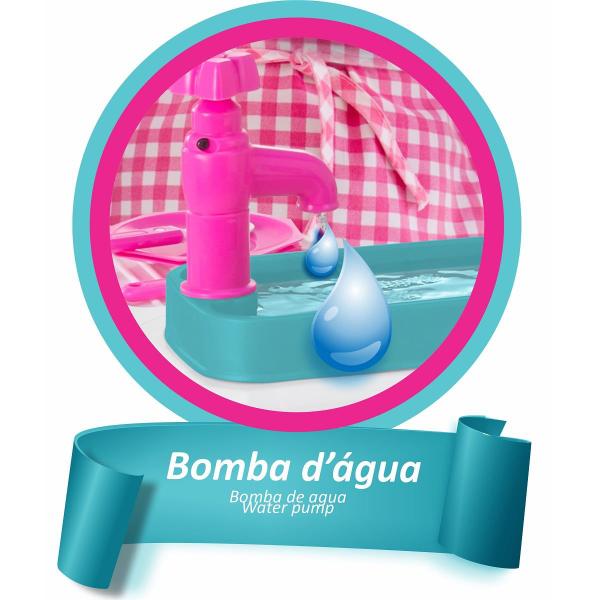 Imagem de Cozinha Gourmet Infantil Completa Rosa Sai Água Magic Toys 8016