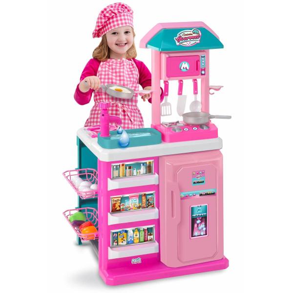 Imagem de Cozinha Gourmet Infantil Completa Rosa Sai Água Magic Toys 8016